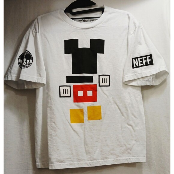 Disney Collection By Neff Men's Large White Mickey Mouse Graphic T Shirt EUC - Picture 1 of 6